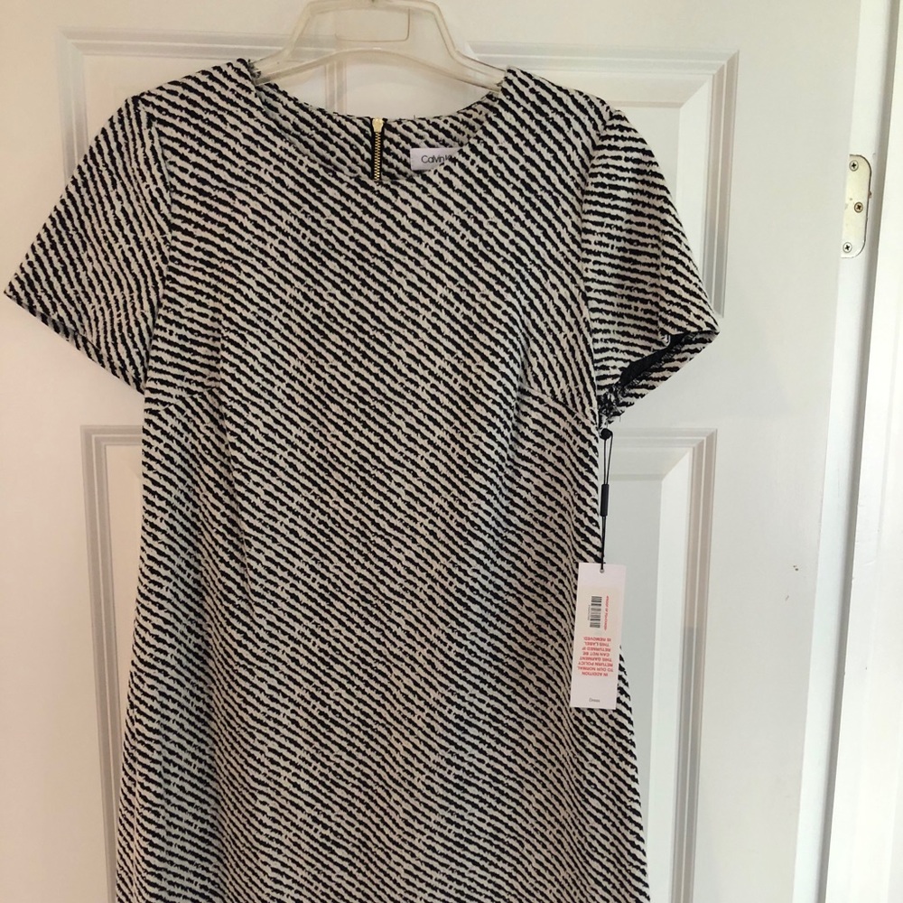 Calvin Klein black and white dress